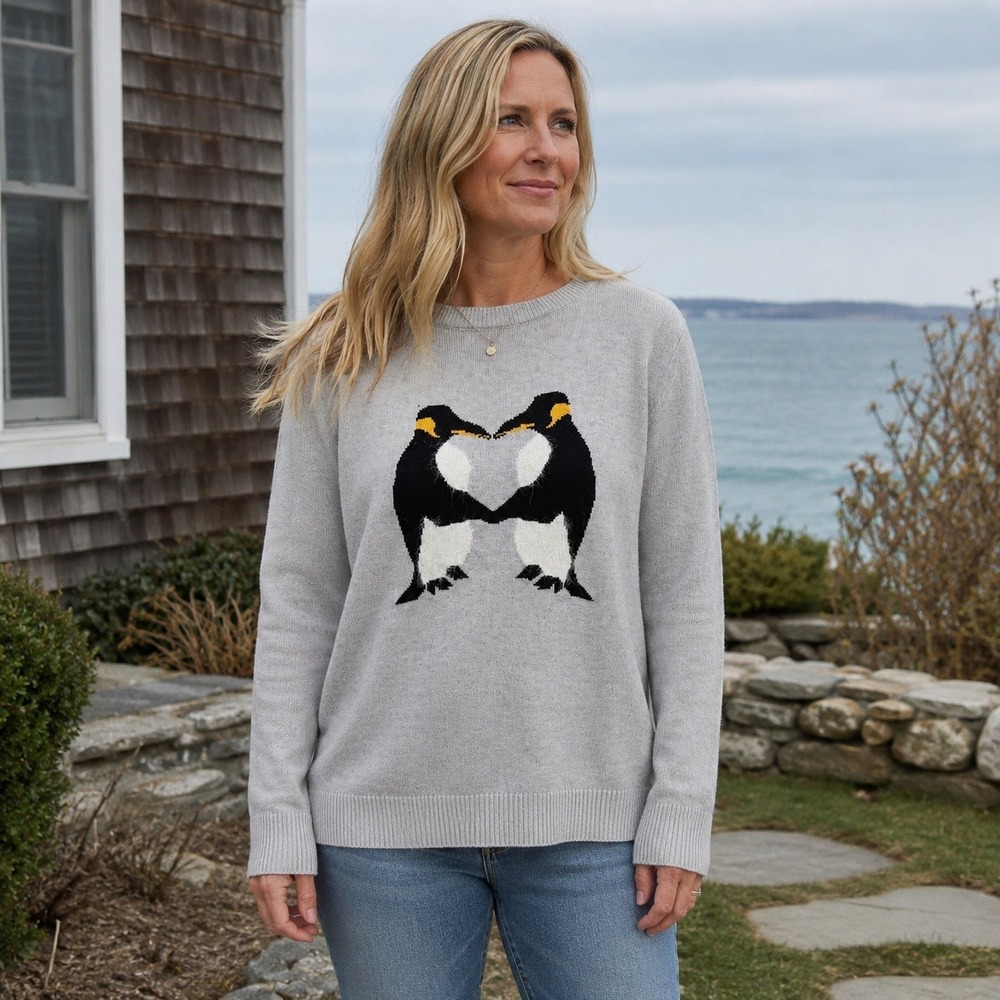 Lane Bryant Penguin Sweater Size 18 Novelty Animal Coastal‎ Nautical Lightweight